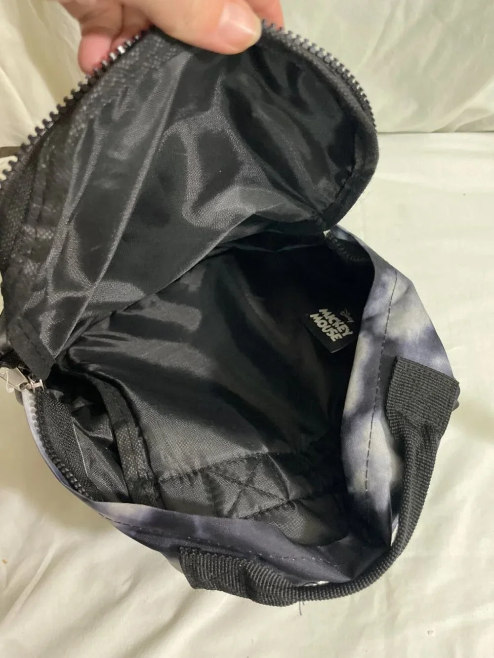 Disney Mickey Mouse Mini Backpack Gray Black Tie Dye Kids Small Daypack Bag